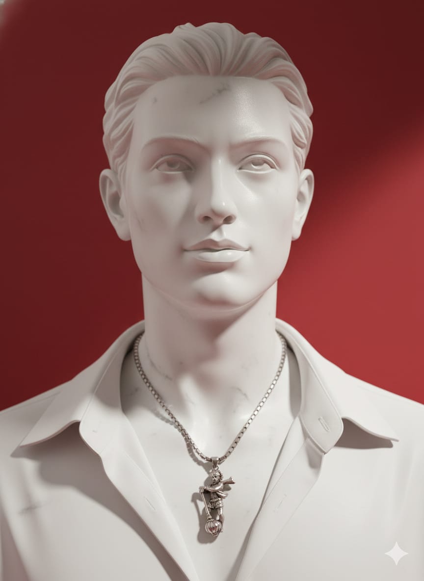 हनुमान जी Silver Pendant with Chain | Hanuman Locket Necklace