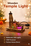 Wooden Temple Light — Multicolor LED | USB Powered | Home Decor