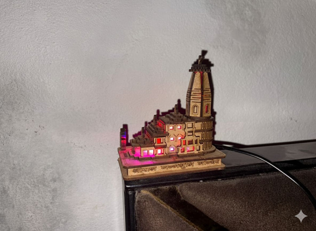 Wooden Temple Light — Multicolor LED | USB Powered | Home Decor